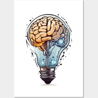 Bulb brain Posters and Art